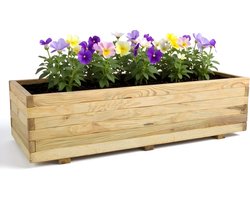 Plantenbak voor buiten met Worteldoek - Geïmpregneerd EU Grenenhout - Kweekbak - Moestuinbak - 120 x 40 cm