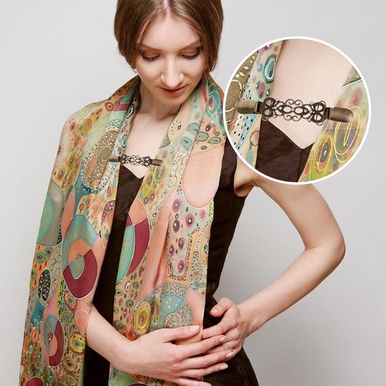 LIQWEI 6 stuks vintage truiclips, 2 stijlen kraag waist clips, cardigan clip sjaalgesp van metalen jurk taillestraffer jurken clips voor dames voor blouses jas sjaals cape jas mantel
