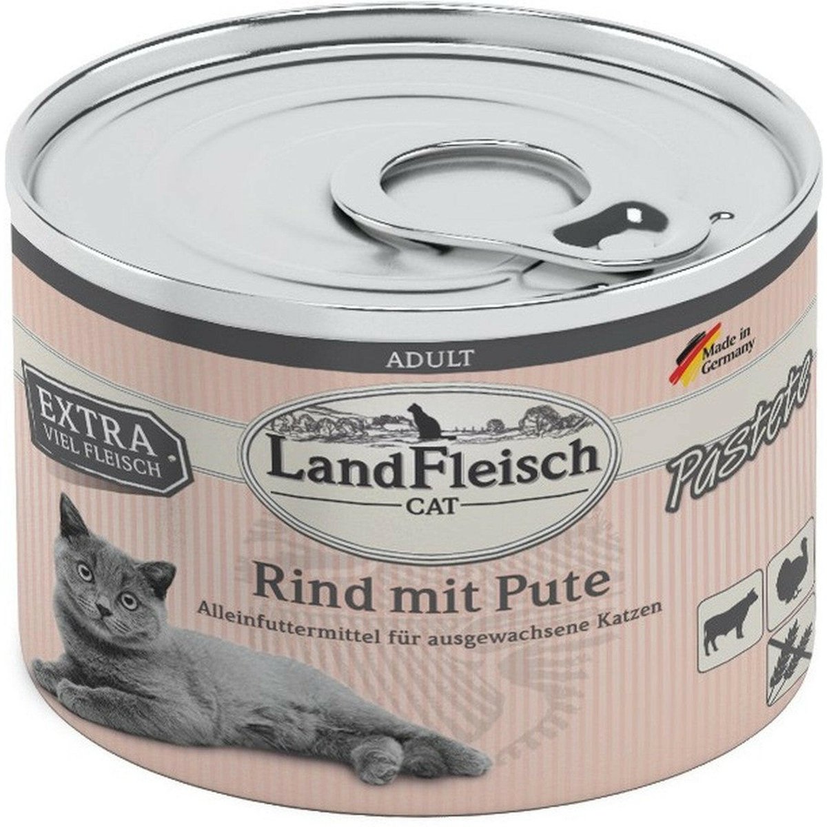 LandFleisch LandFleisch Cat Adult Paté 6x195g - Rund & Kalkoen