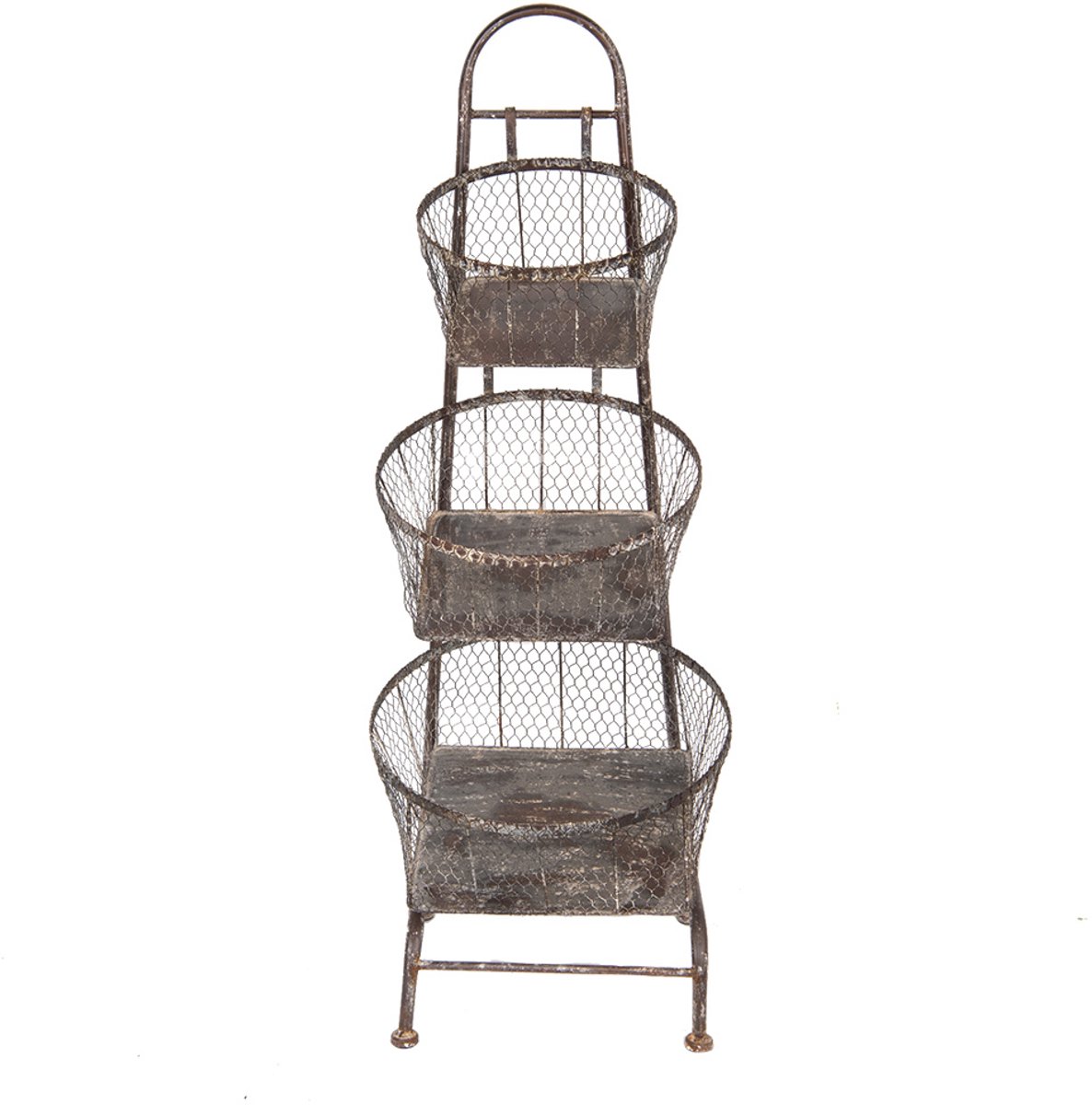 Clayre & Eef Opbergrek Manden 43x43x116 cm Bruin Metaal