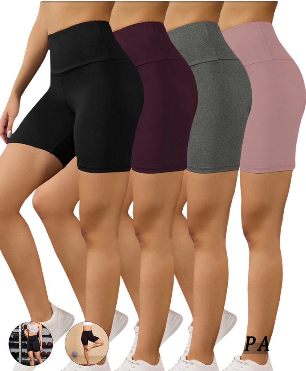 Livano Biker Short Dames Korte Legging Lange Onderbroek Bikershort Met Pijpjes 4 Pcs Gemengd
