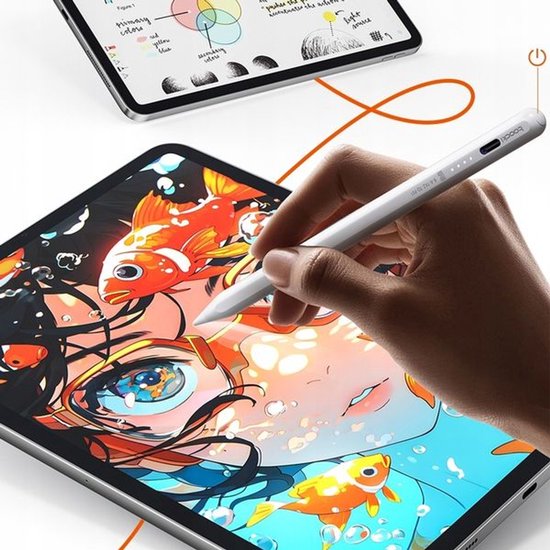 Toocki |Universele Stylus Pen - Alternatief Apple Pencil - Geschikt voor Apple iPad - Mini - ipad pro vanaf 2018 - Active Stylus Pencil - Pencil Pen - Apple iPad - Tablet, Macbook ,Apple Telefoons |Palm rejection |Magnetisch| Teken pen |2X Tips|Wit — afbeelding 2
