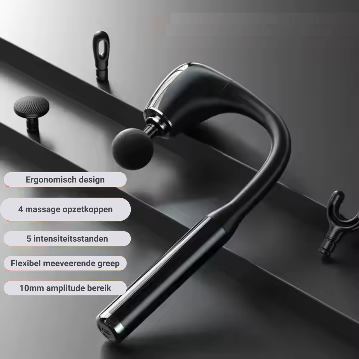 Afbeelding 2 van KHYR® - NIEUW - Massage Master Pro Extended Reach Massage Hammer - Professionele Massage Gun - U-vormig Massagegun met Verlengde Greep - Bereik Rug, Nek, Schouders & Benen moeiteloos – Stil en Krachtig door de borstelloze motor