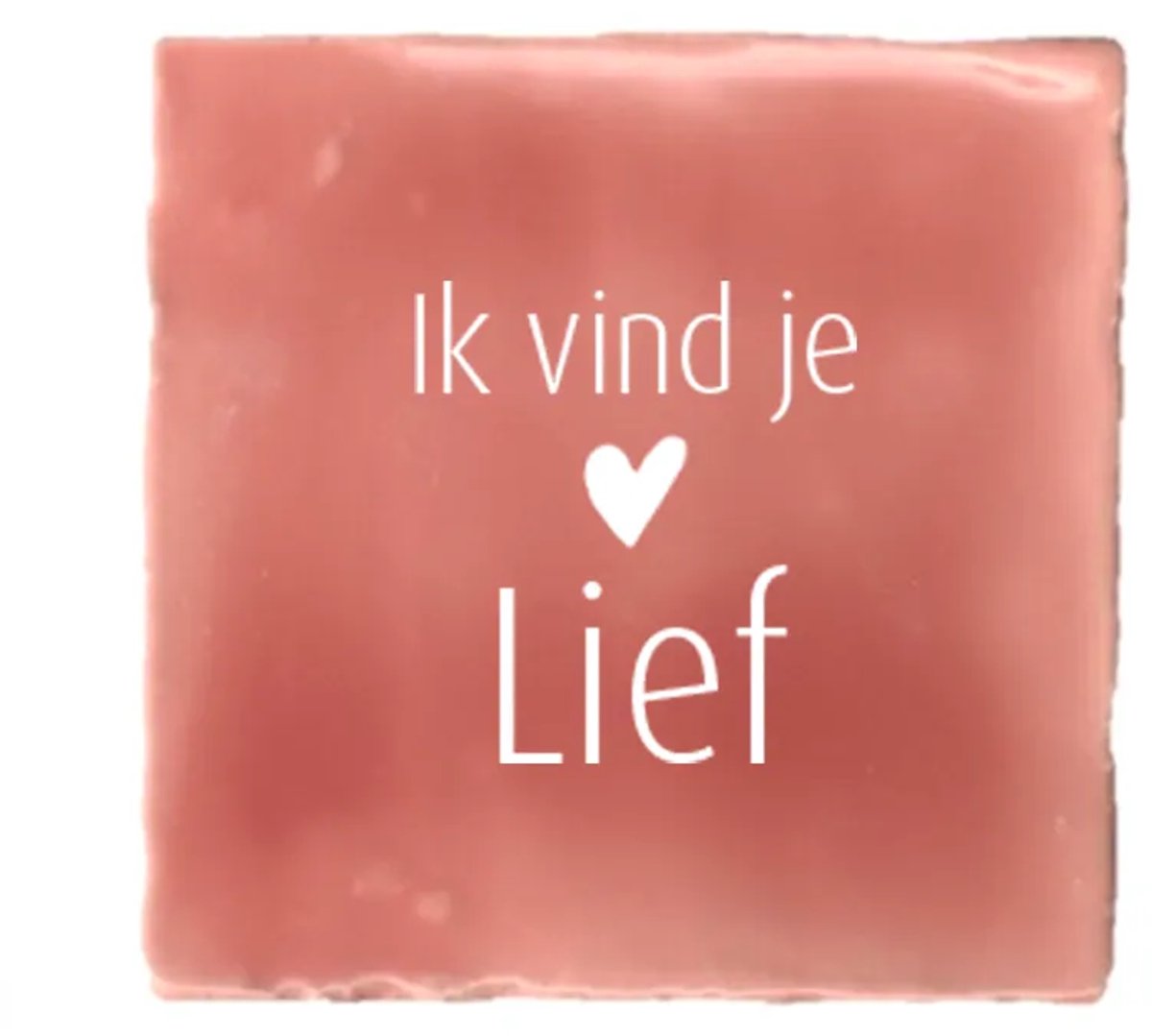 Hogenkamp Klompen & Souvenirs Tegeltjes - Ik vind je lief - Roze - Met tekst