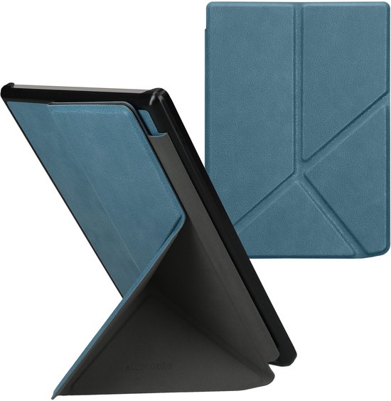kwmobile e-reader hoesje geschikt voor Pocketbook InkPad 4 / Color 3 / Color 2 / Vivlio InkPad 4 / InkPad Color 3 hoes - Ereader flip case met standaard - E reader cover van kunstleer - In petrol van Merkloos — afbeelding 4