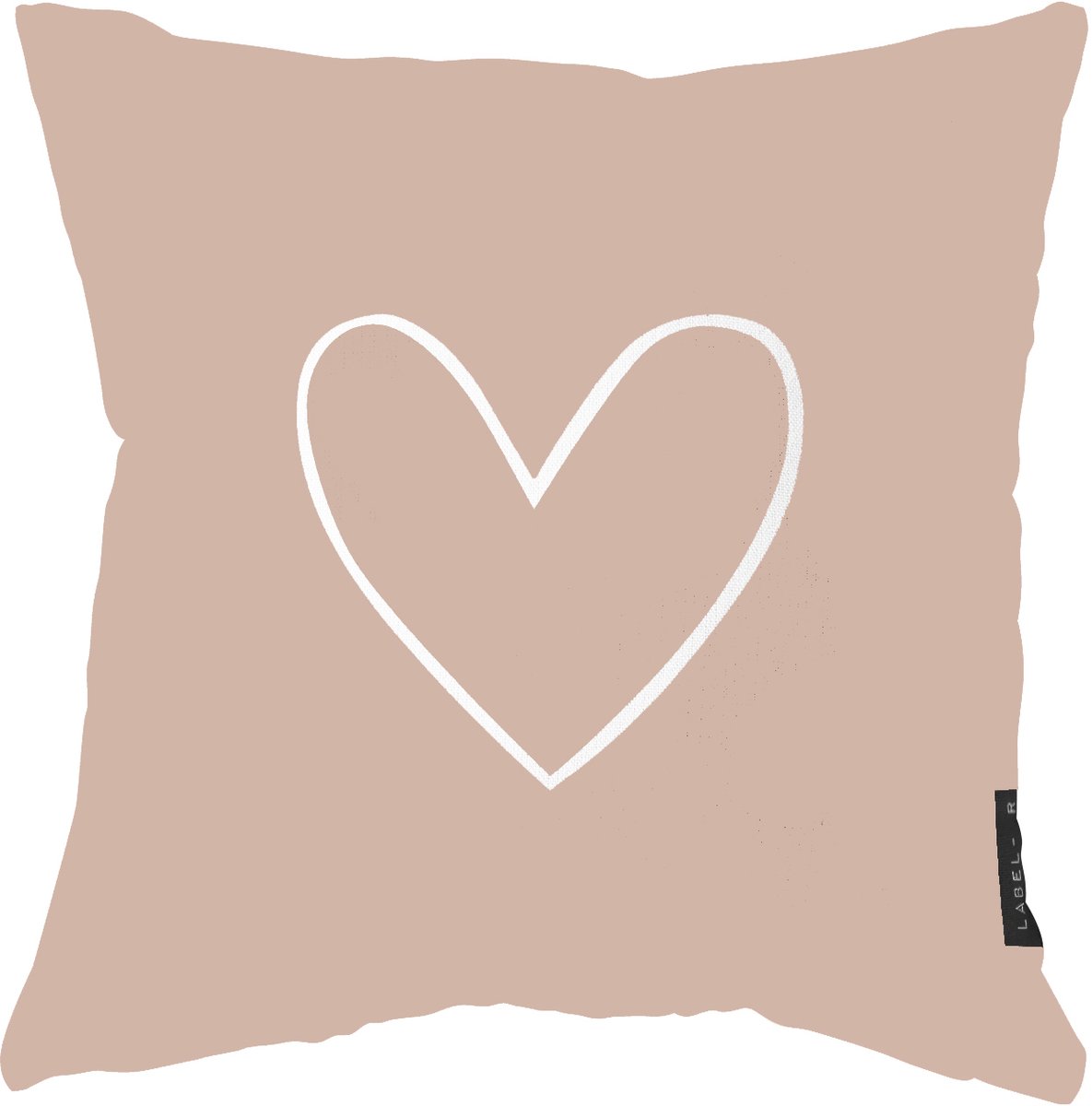 LABEL-R Buitenkussen hart oudroze 40x40cm