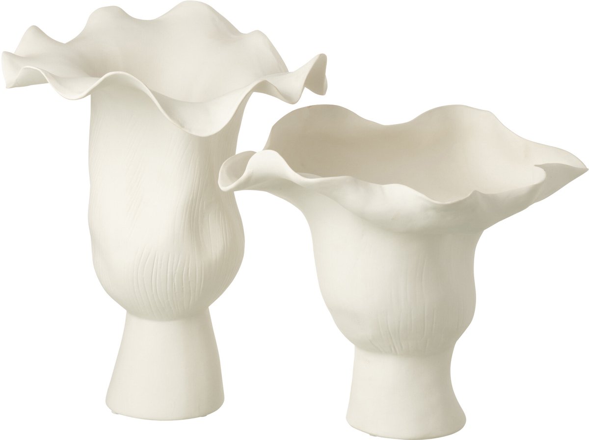 J-Line vaas Helix - keramiek - wit