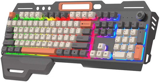 NAXSIR K90 Mechanische Gaming Toetsenbord met Regenboogverlichting - Hoog - Kwaliteit Metaalkap & Ergonomische Design voor Optimale Typervaring