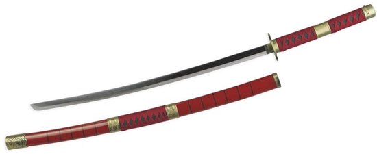 Katana met rode metalen handgreep decoratief samurai zwaard metalen katana niet scherp authentiek Japans stijl 104,7 cm decoratie wanddecoratie cosplay
