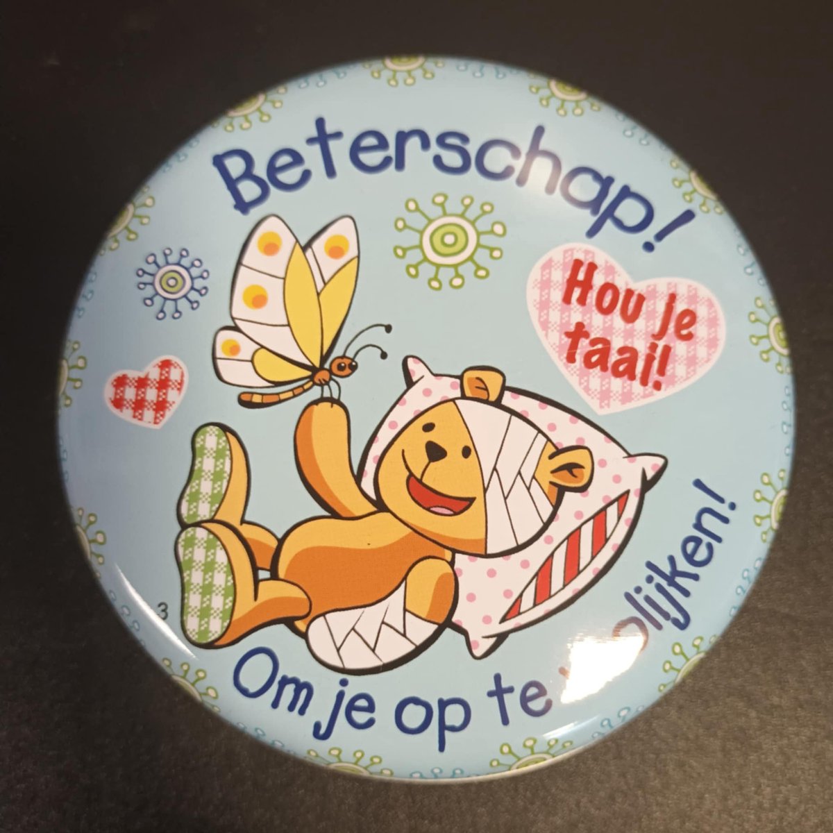 Beterschap - potje in blik - om met iets lekkers te vullen