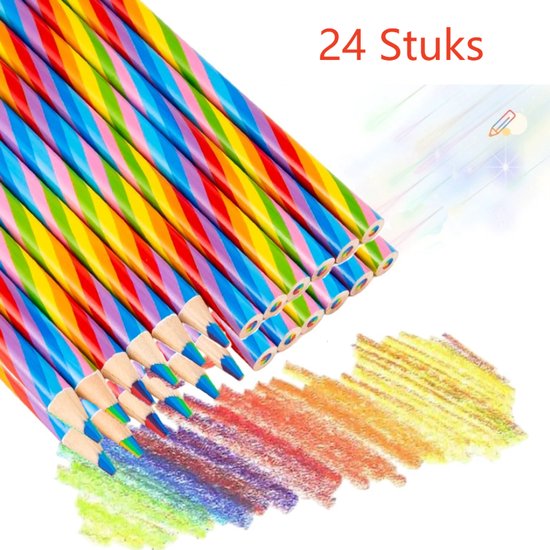 ThEast 10 stuks regenboogstiften, 4 kleuren in 1 pen voor kinderen, verschillende kleuren voor tekenen, kleuren, schetspotloden voor