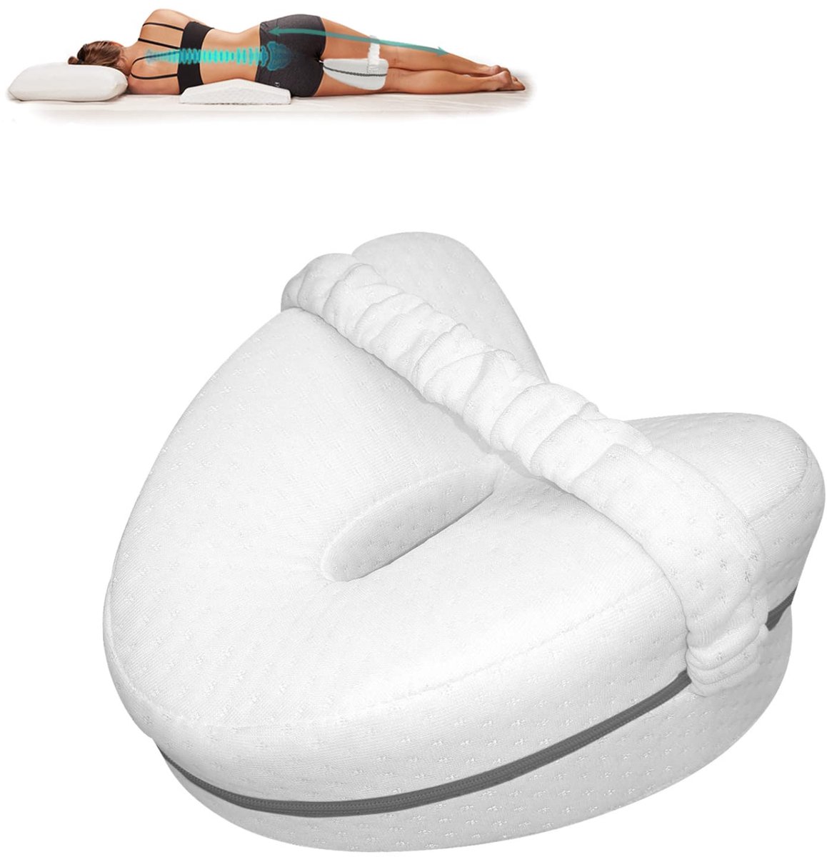 Ibenzoa® Ergonomisch Kniekussen voor Zijslapers met Ademend Traagschuim voor Optimale Slaapondersteuning en Comfort