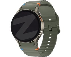 Bandz Siliconen Wave bandje 'Easy fit' - Geschikt voor Samsung Galaxy Watch 7 (40 & 44mm) / Galaxy Watch 6 Classic (43 & 47mm) / Galaxy Watch 5 (Pro) / Galaxy Watch 4 (Classic) / Galaxy Watch FE (groen)