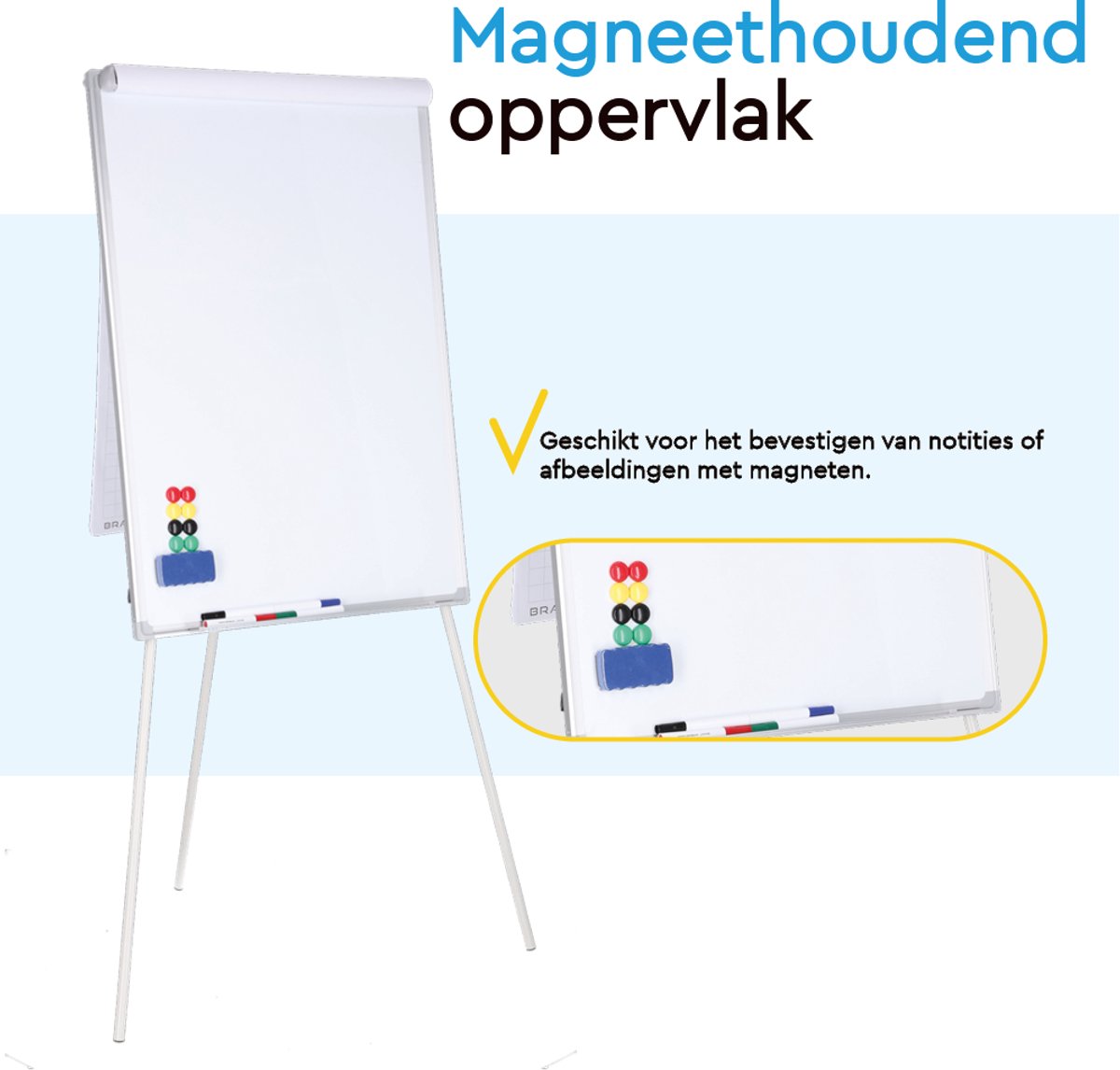 BRASQ Flipover - Verstelbaar Whiteboard - 70x100cm thumbnail 5