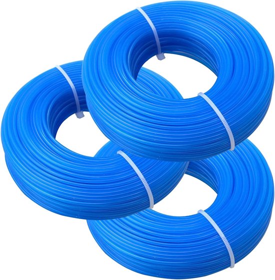 Foto: Allecto premium graskantensnijder draadspoelen 1 6mm 30m 3 rollen voor graskantensnijder blauw