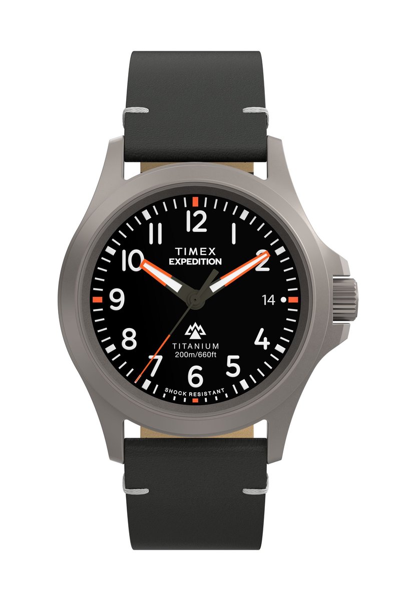 Timex Expedition North Titanium Qa Quartz Analoog Horloge Zwart Kast: 100% #Tide Ocean Material® | Armband: 100% Titanium 38 TW2W78000AJ, TW2W78100AJ, TW2W78200AJ