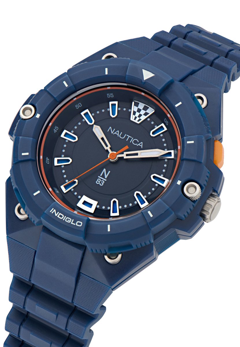 Nautica Coronado Bay Quartz Analoog Horloge Blauw Kast: 100% Kunststof. Armband: 100% Hars 47 NAPCNS502