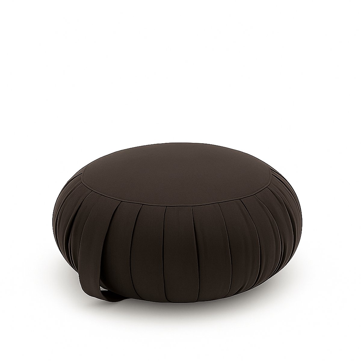 Zafu meditatiekussen rond 35 cm – hard & stevig kapok – yoga kussen / meditatiekussen – Earth bruin – met draaglus