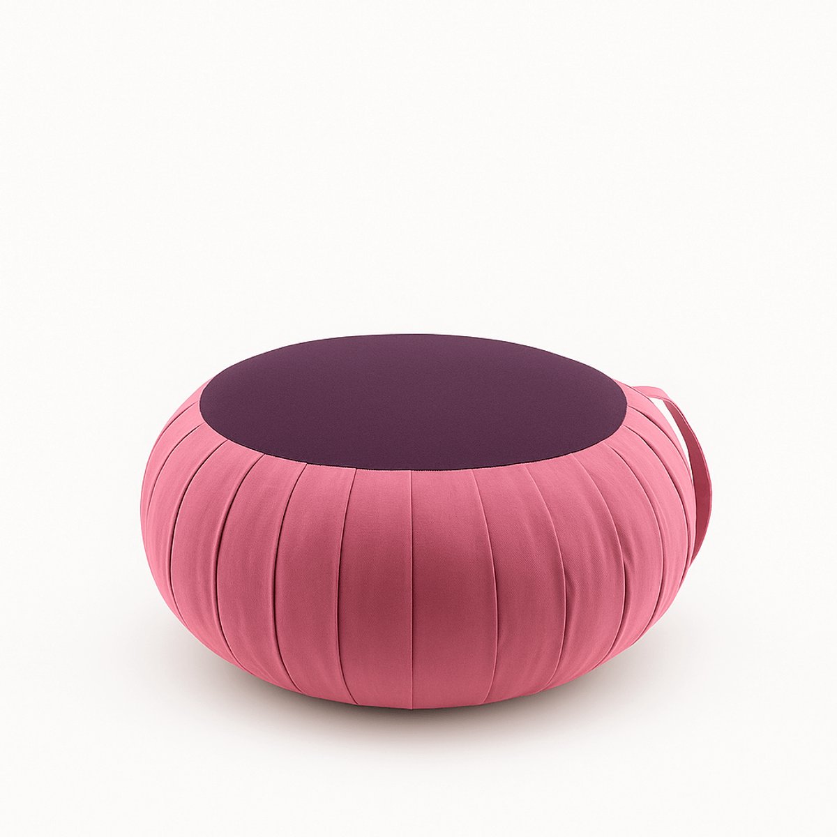Zafu meditatiekussen rond 35 cm – hard & stevig kapok – yoga kussen / meditatiekussen – Rosewood roze – met draaglus