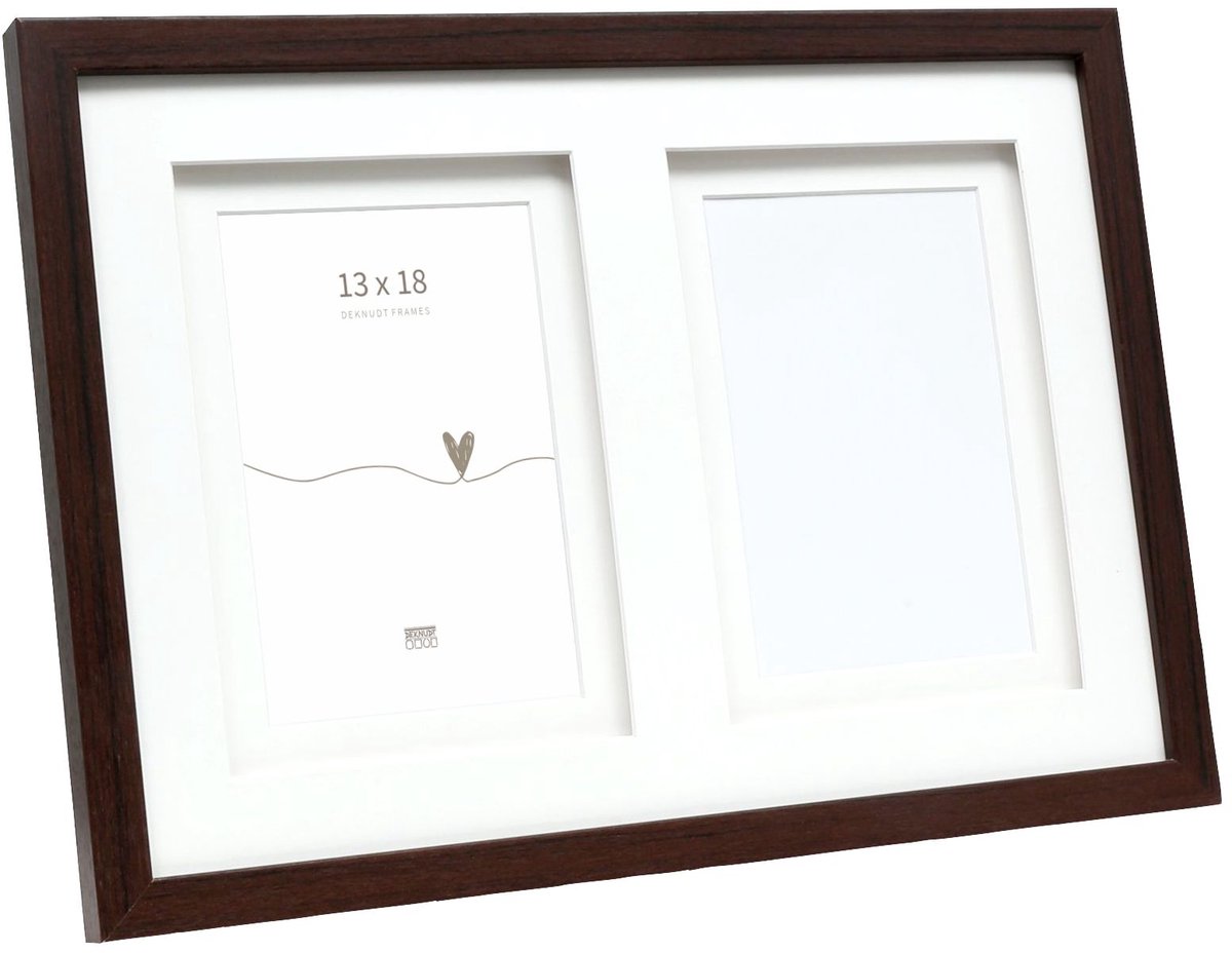 Deknudt Frames multifotolijst - bruin - passe-partout - 2 foto's 13x18
