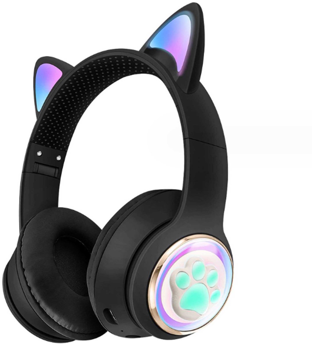 KINSI Draadloze bluetooth-hoofdtelefoon - kinderen koptelefoon - LED-verlichting - 16 uur batterijduur