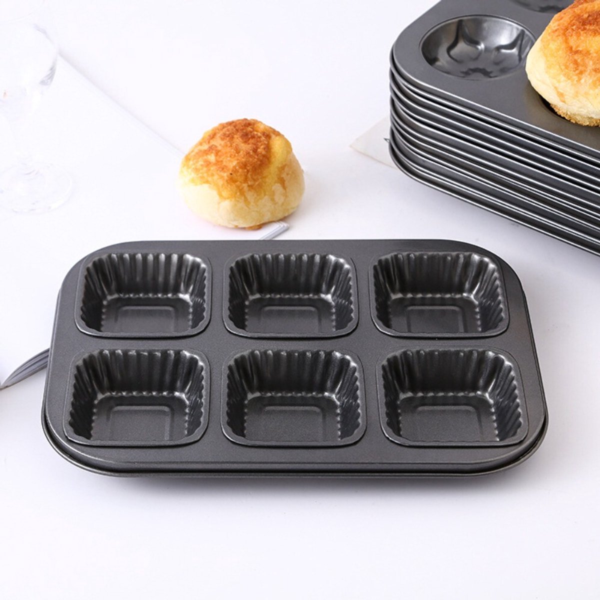 Antiaanbak muffin cake bakvorm koolstofstaal oven zwart
