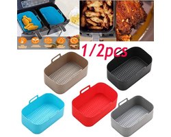 1PCS Vierkante Airfryer Siliconen Pot Geschikt voor Ninja-Foodi Dual-purpose Airfryer Accessoires - Blauw