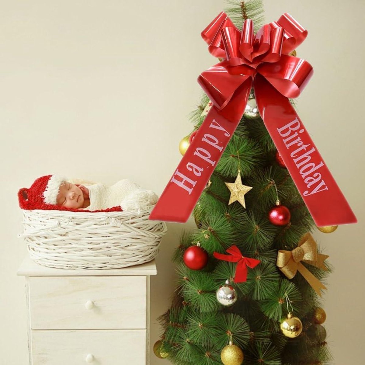 Impulse Rode strik groot - 76 cm grote strik cadeau - auto cadeau autostrik met 185 bandlengte geschenkverpakking verjaardag bruiloft - tule rood met magneten en zuignap optrekbaar
