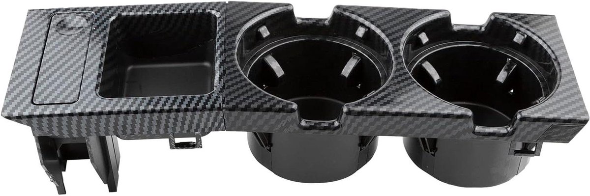 Allecto Plus - Drankhouder middenconsole carbon voor 3-serie E46 1998-2007, dubbele bekerhouder.