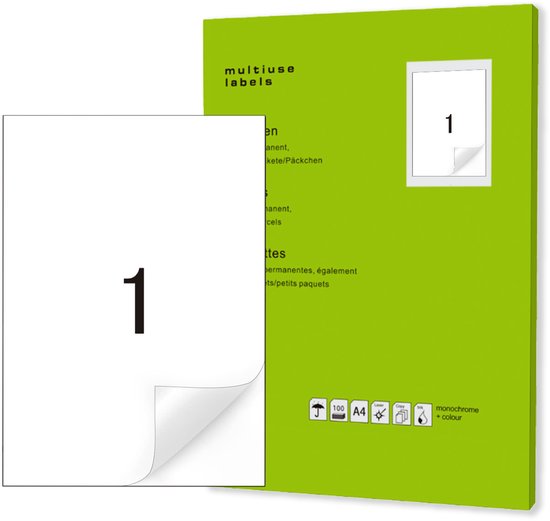 Foto: A4 stickervellen sticker etiketten 100 stuks