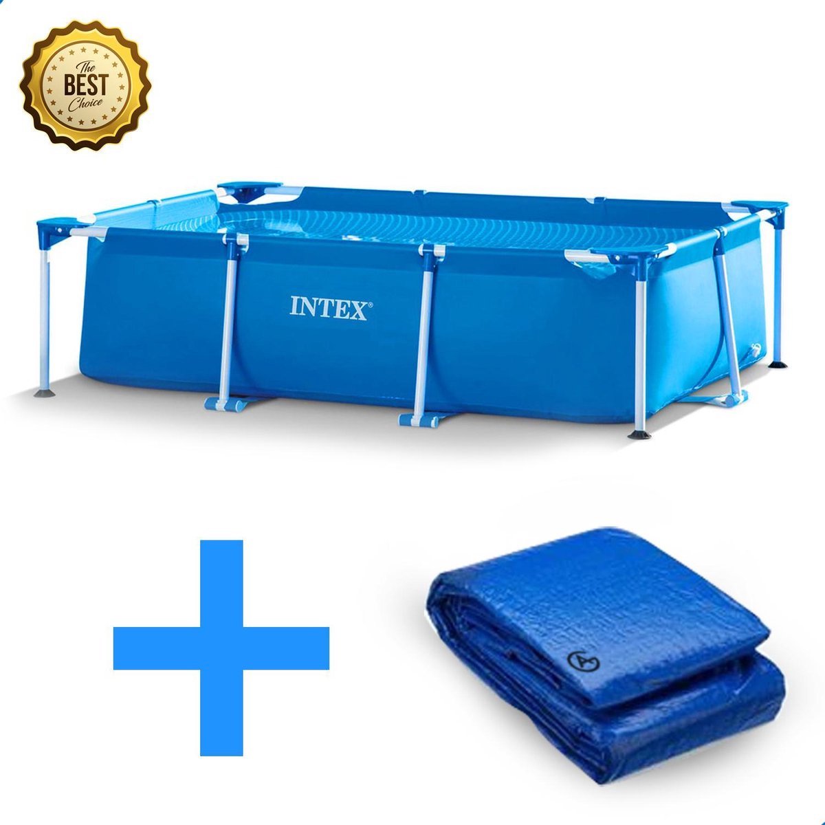 Intex Family Frame Zwembad 300x200x75cm inclusief Afdekhoes - Afdekzeil