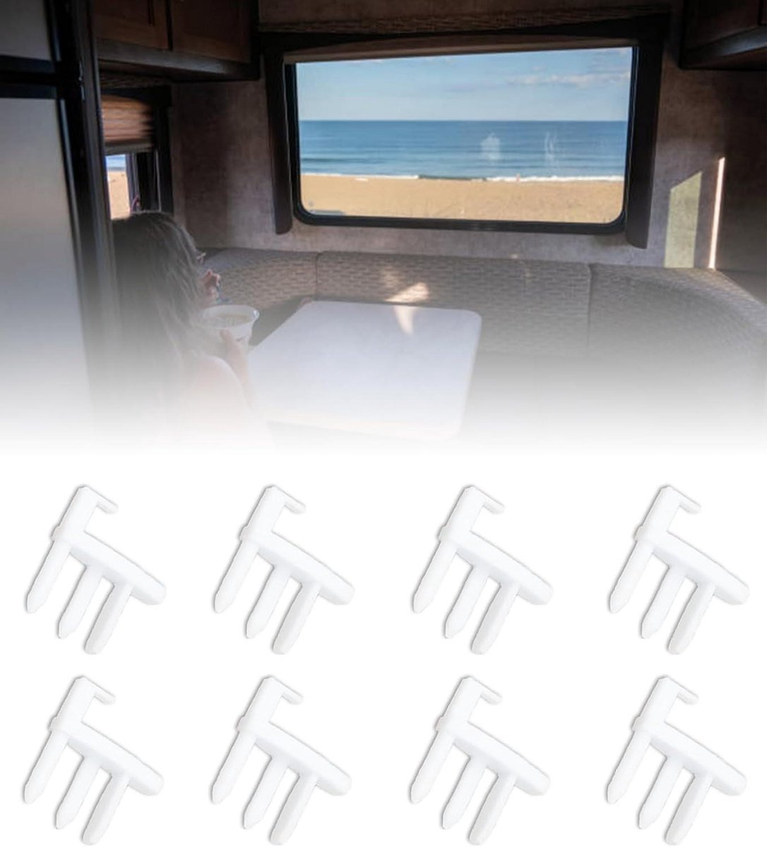 Rolgordijn onderdelen - voor caravan & camper - 8 stuks - PLA-kunststof