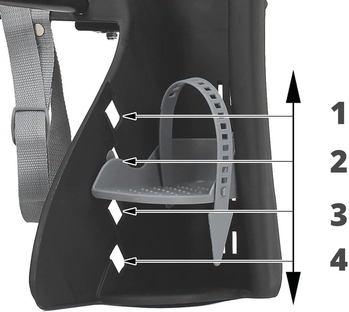LUVION® Fietsstoel Shadow Black - Fietstoeltje achter - Achterzitje - Zwart thumbnail 5
