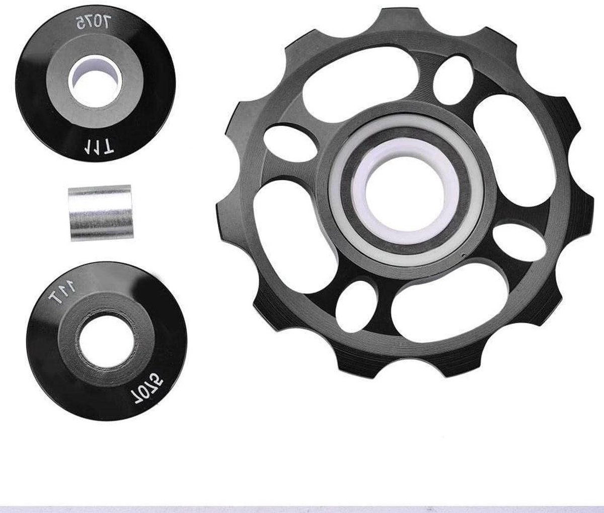 Allecto Plus - Achterwiel van 11T Aluminiumlegering MTB Rolgeleider Derailleurwiel Pulley met Keramische Lagers (Zwart) - Duurzaam en Lichtgewicht voor soepele schakelprestaties