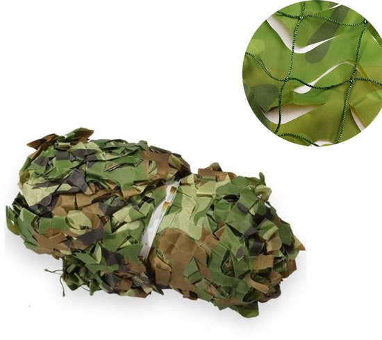 Filet de camouflage - Filet de camouflage militaire - Pour la chasse, le Thema Militaire - Décoration de tir, parasol, camping - Options d'utilisation : terrasse / Jardin/ patio / pergola / piscine / cabane dans les arbres