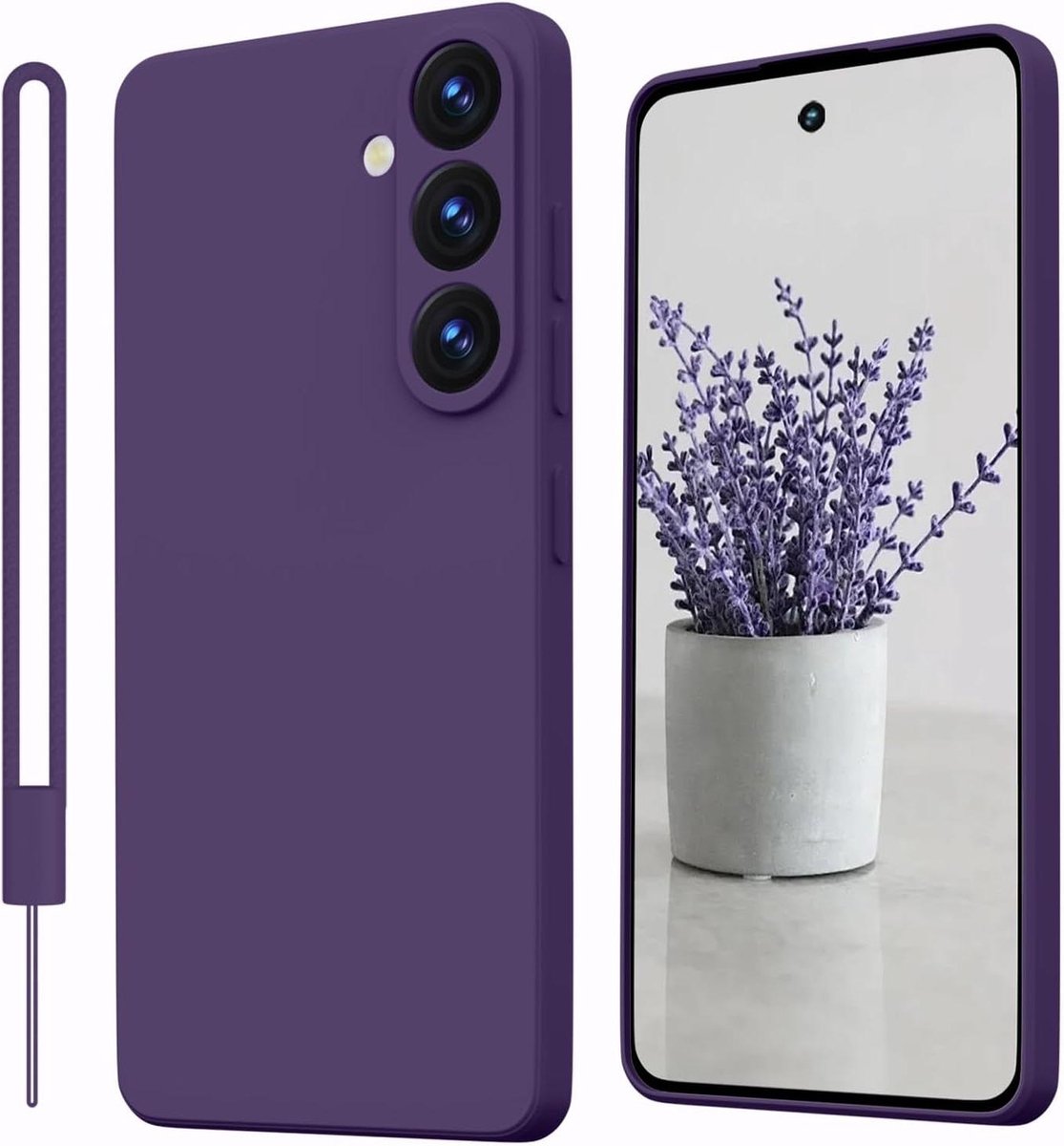Allecto Plus - Siliconen hoesje met koord en microvezel voering voor Samsung Galaxy A56 - Dunne bescherming rondom - Stootvaste en krasbestendige telefoonhoes