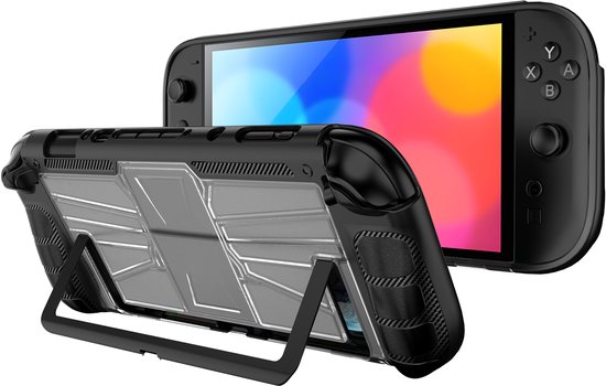 YONO Grip Case geschikt voor Nintendo Switch 2 - Ergonomische Cover met Standaard - Zwart