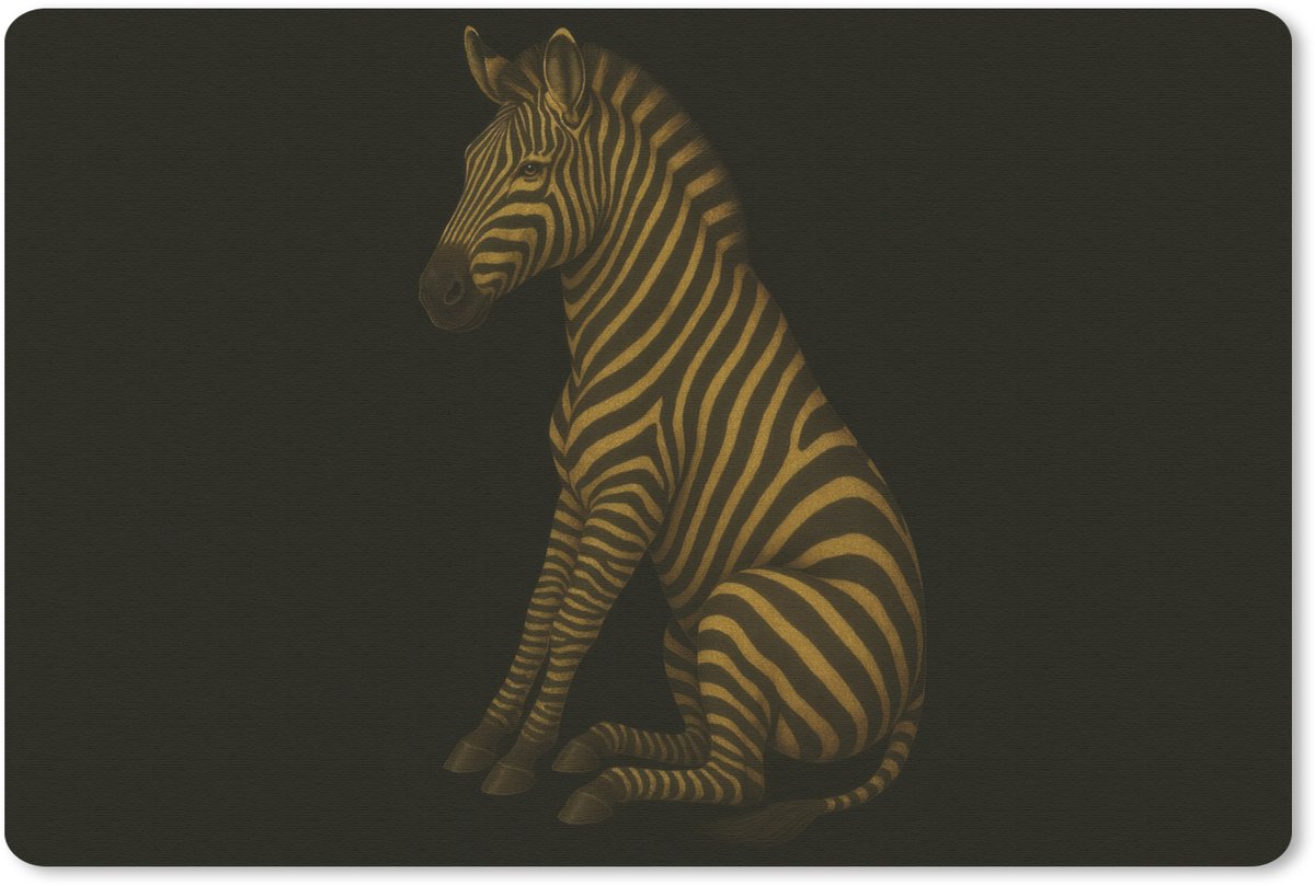 Muismat 27x18 cm - Mousepad Zebra - Strepen - Goud - Muismatten