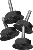 DQZE 8 stuks stelpoten M8 x 50mm, Verstelbare poten met rubberen voetgedeelte, verstelschroef met verstelplaat kan 450kg, 30° kantelonstelling, stelpoot M8 voor tafelpoten, stoelpoten, meubelpoten