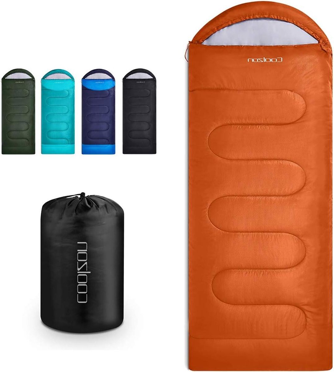 Outdoor slaapzak voor camping - 3-4 seizoenen, volwassen deken in kleine verpakking met ultralichte draagtas, zacht en warm voor outdoor camping, reizen, en wandelen (oranje)
