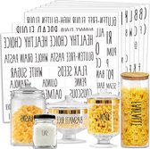 Allecto Plus - Lot d'étiquettes transparentes blanches pour le rangement de la cuisine - 231 pièces - Imperméables et amovibles - Autocollants personnalisables pour contenants alimentaires - Autocollants d'organisation
