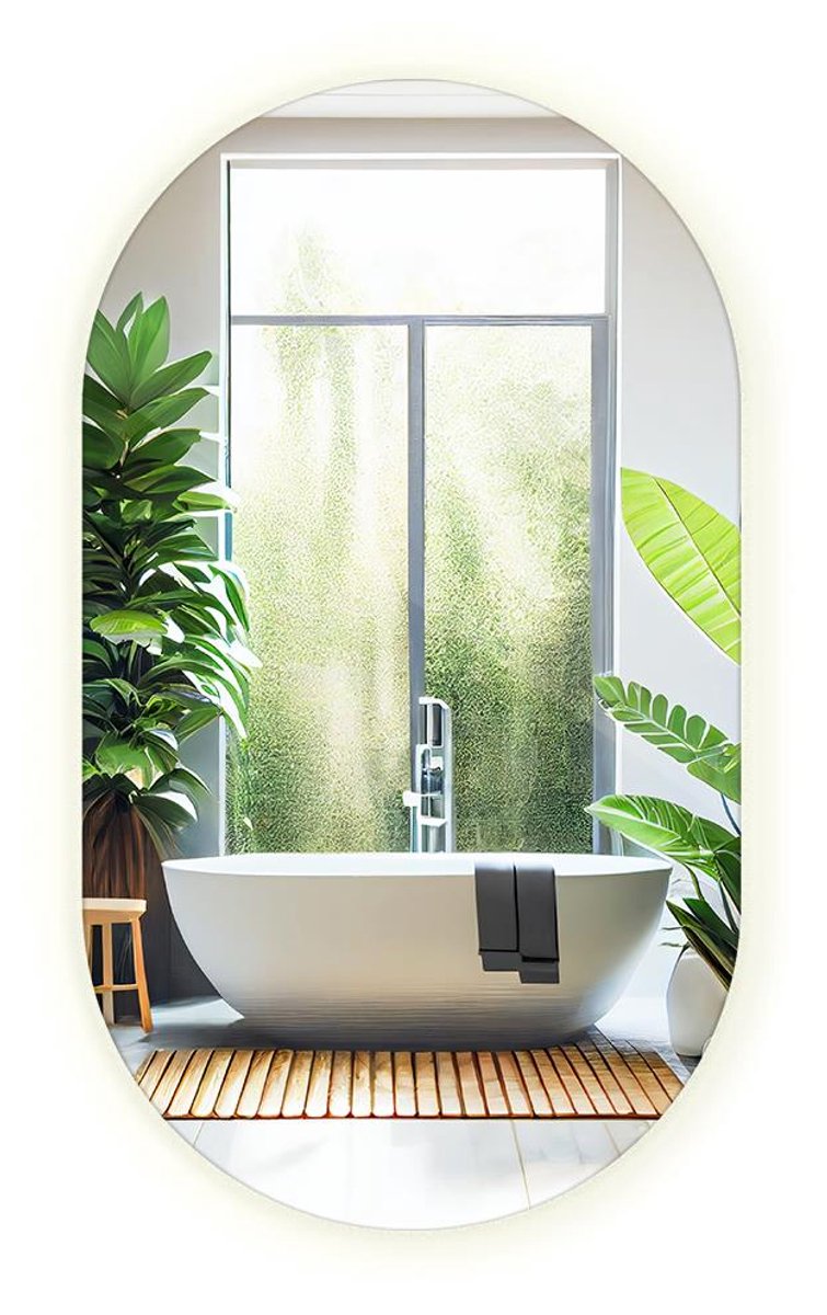 Tulup LED Spiegel - Ovale Spiegel LED - 58 cm x 100 cm - Ovale Spiegel Met Verlichting - Slaapkamerspiegel - Neutraal Wit 4000K - Ovale Spiegel Met LED Verlichting - Design Wandspiegel