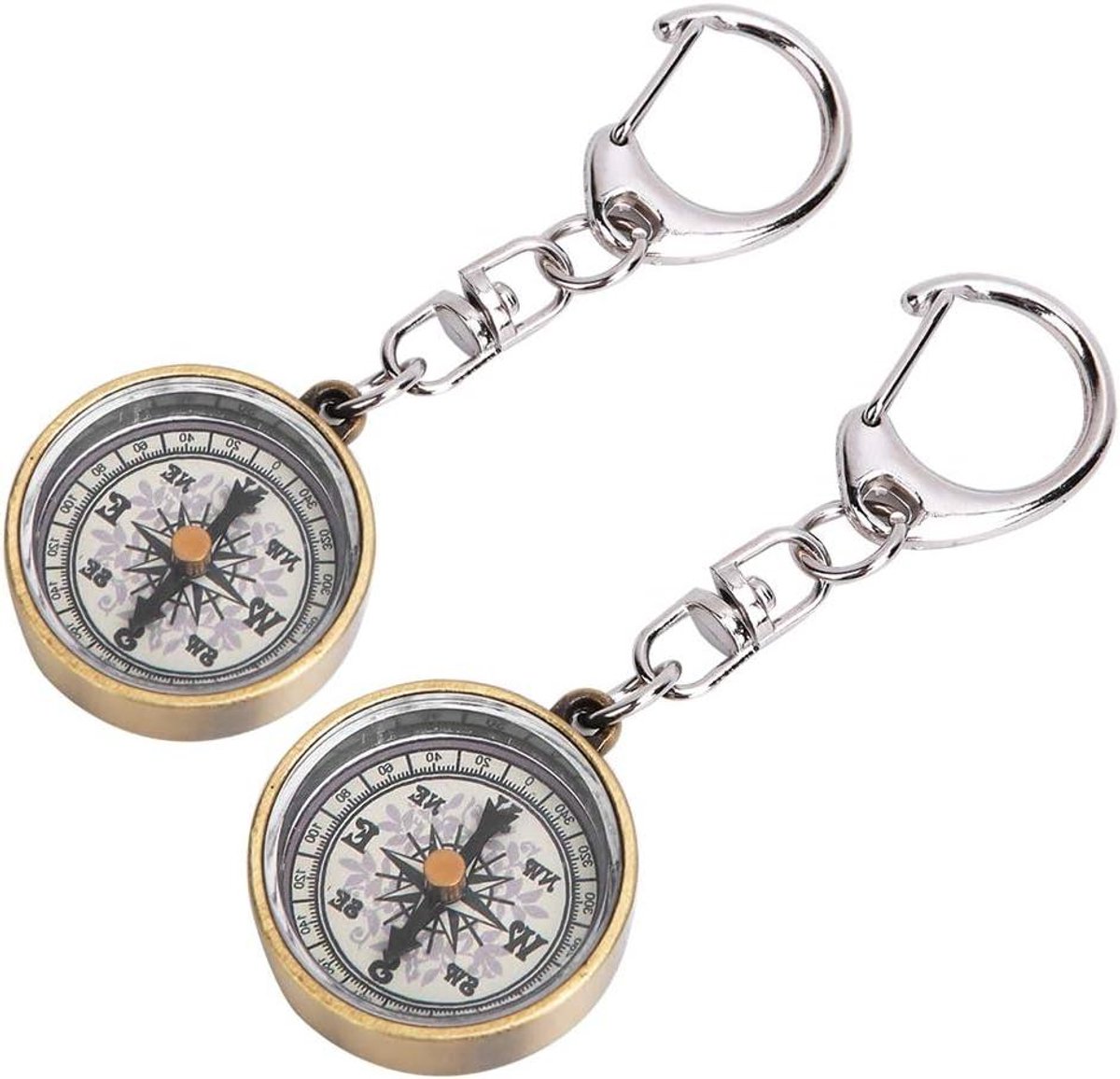 Allecto Plus - Mini Zakhorloge Kompas met Sleutelhanger voor Buiten Activiteiten - Navigatie Wandelen - 3.5 x 3.5 x 1.5 cm