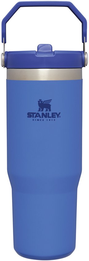 Stanley Flip Straw Tumbler 1.0 Waterfles Met Rietje 0.89L - Houdt 12+ Uur Koud - Roestvrijstalen Drinkfles - BPA-Vrij - Thermosfles gemakkelijk mee te nemen - Vaatwasserbestendig - Iris