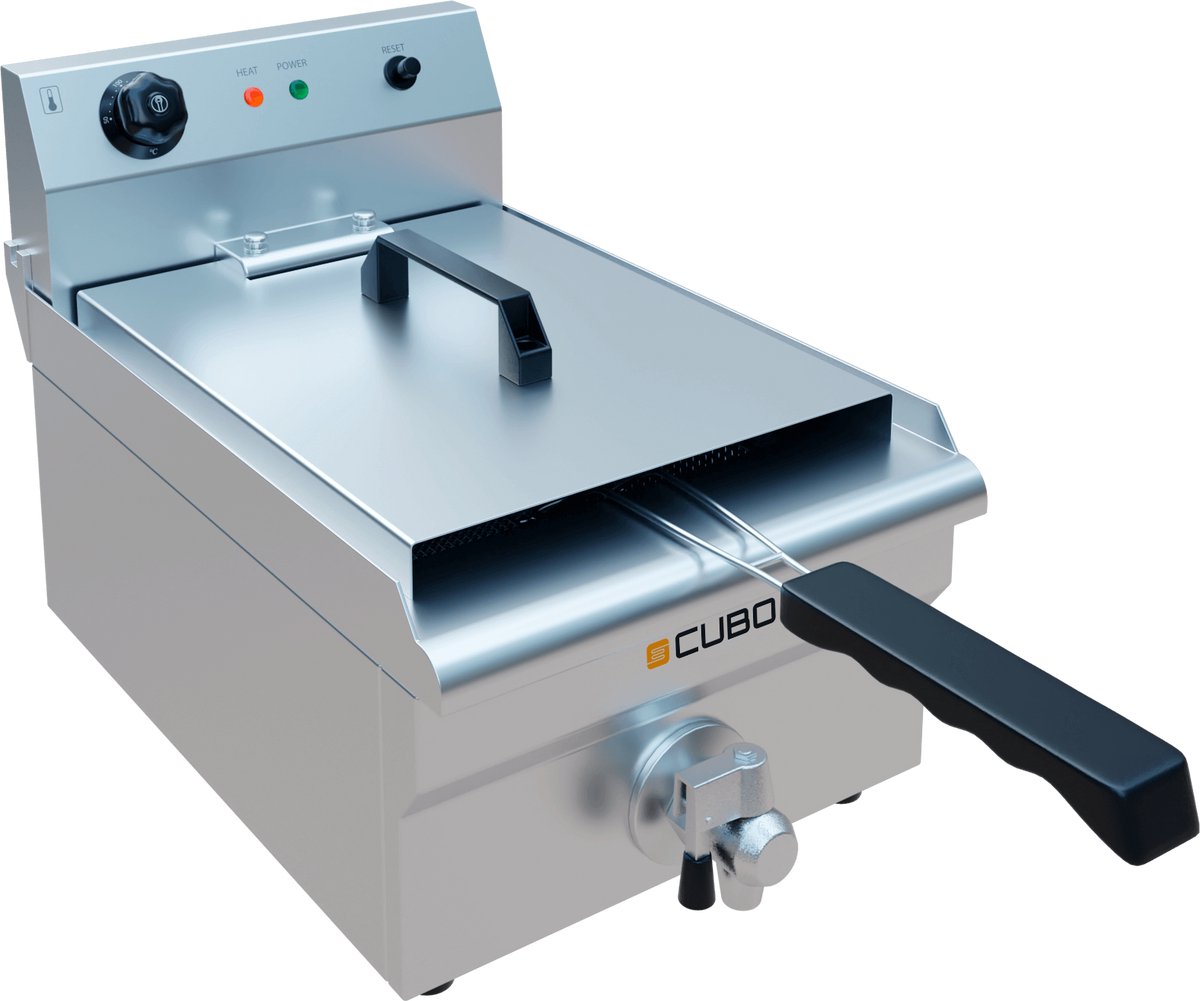 CUBO Friteuse 12L - Elektrisch Tafelmodel - Met aftapkraan - CS-ESF-12-DT
