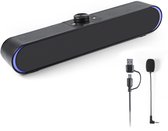 PC Speakers 2.1 - Met Microfoon en Bluetooth 5.0 - Soundbar voor PC - USB-C en USB-A - Zwart - van Faas