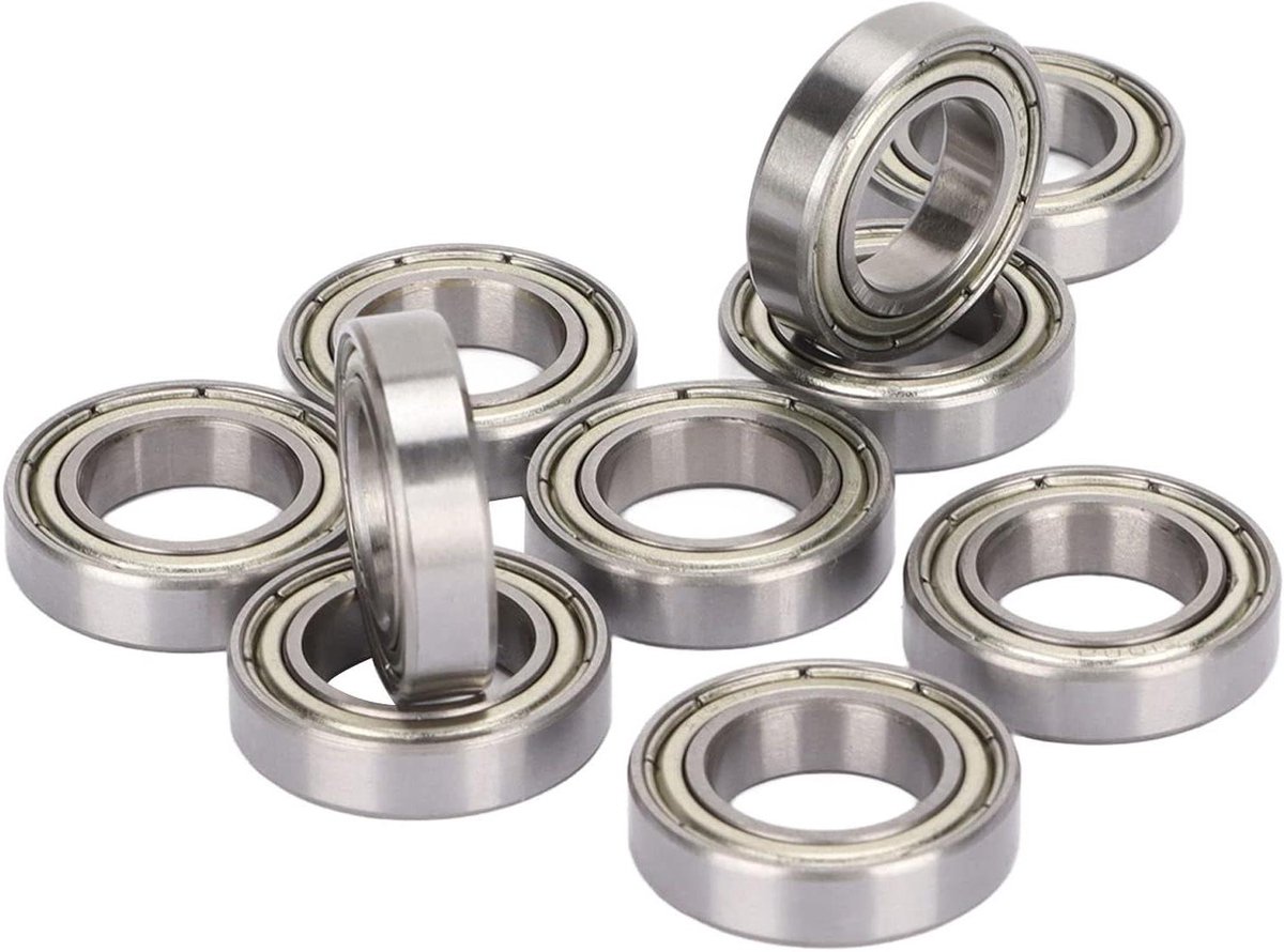 Allecto Plus - Kogellagers - 10 stuks - Roestvrij Staal - Dubbel afgeschermd - Afmetingen 12x21x5mm