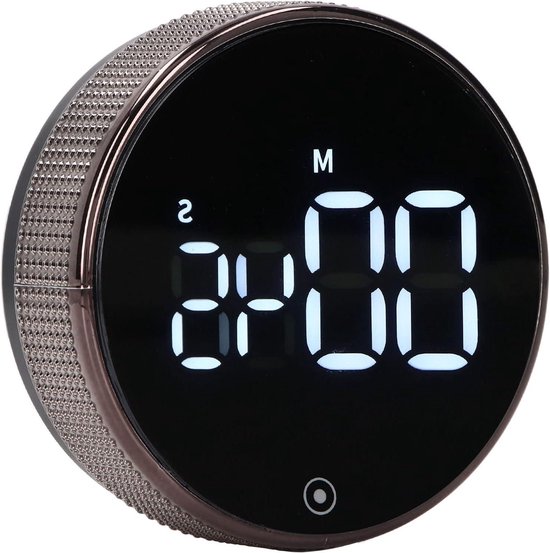 VOCOO Digitale keukentimer: magnetische countdown-timer met 3 volumeniveaus, eierwekker met groot led-scherm voor thuis, fitness, klaslokaal (inclusief batterijen) (Donkergrijs