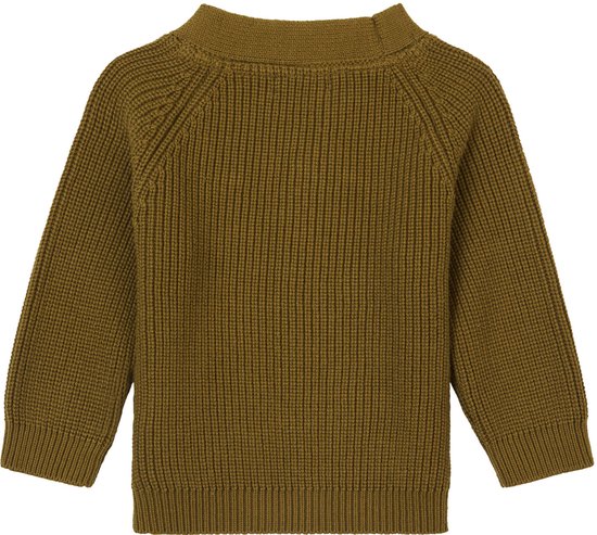 Olijfgroene gebreide Noppies trui met lange mouwen.