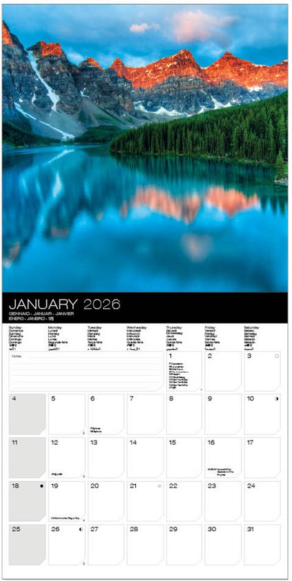 National Parks A3 Kalender 2026: Elke Maand Avontuur